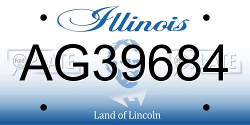 AG39684 Illinois License Plate