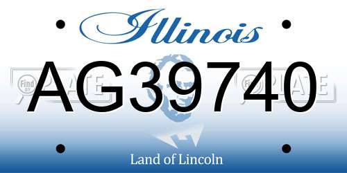AG39740 Illinois License Plate