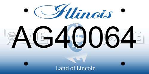 AG40064 Illinois License Plate