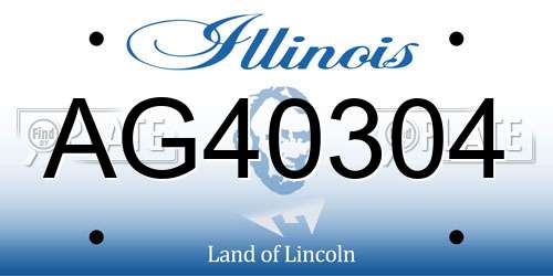 AG40304 Illinois License Plate