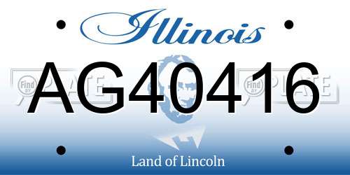 AG40416 Illinois License Plate