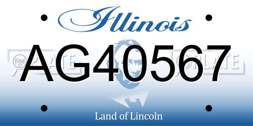 AG40567 Illinois License Plate