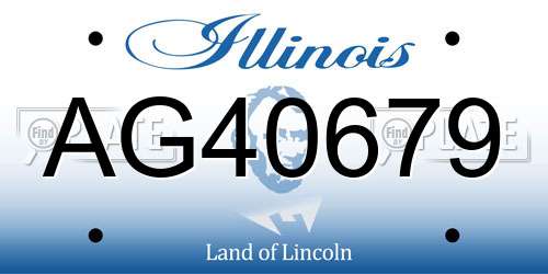 AG40679 Illinois License Plate