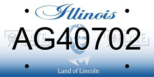 AG40702 Illinois License Plate