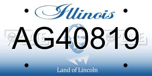AG40819 Illinois License Plate