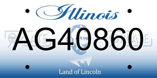 AG40860 Illinois License Plate