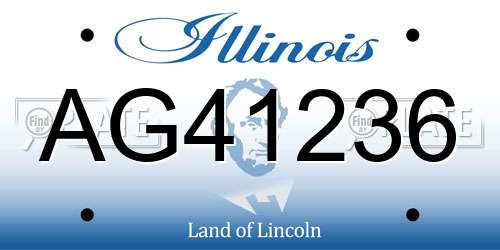 AG41236 Illinois License Plate