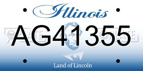 AG41355 Illinois License Plate