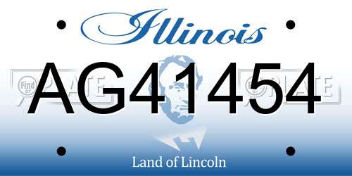 AG41454 Illinois License Plate