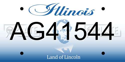 AG41544 Illinois License Plate