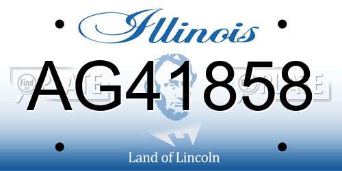 AG41858 Illinois License Plate
