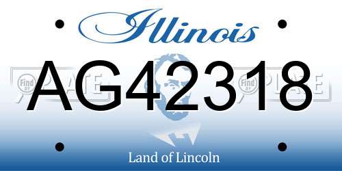 AG42318 Illinois License Plate