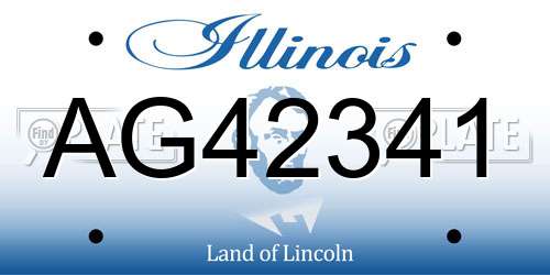 AG42341 Illinois License Plate
