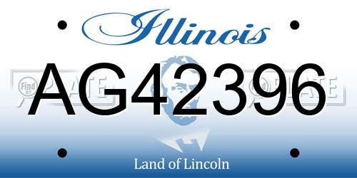 AG42396 Illinois License Plate
