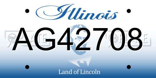 AG42708 Illinois License Plate