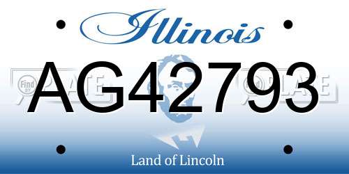 AG42793 Illinois License Plate