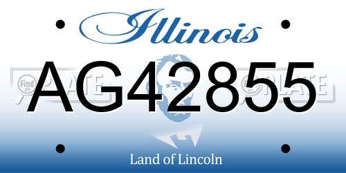 AG42855 Illinois License Plate