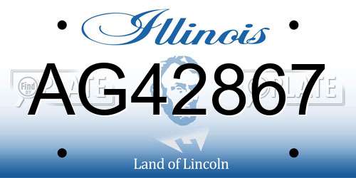 AG42867 Illinois License Plate