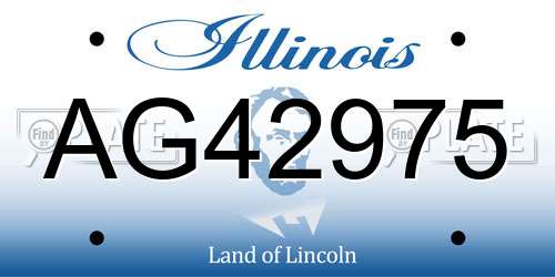 AG42975 Illinois License Plate