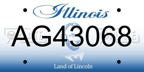 AG43068 Illinois License Plate