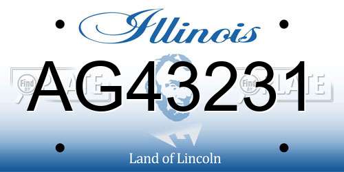 AG43231 Illinois License Plate