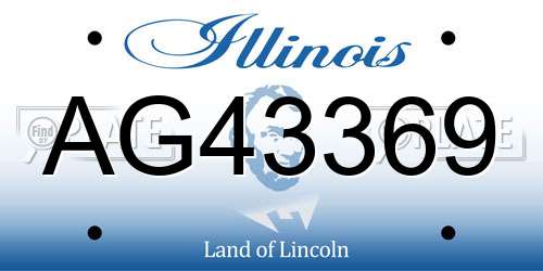AG43369 Illinois License Plate