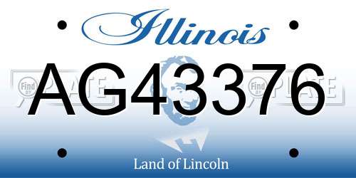 AG43376 Illinois License Plate