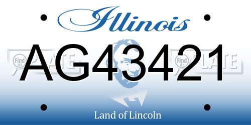 AG43421 Illinois License Plate