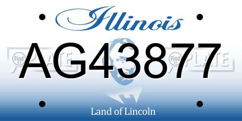 AG43877 Illinois License Plate
