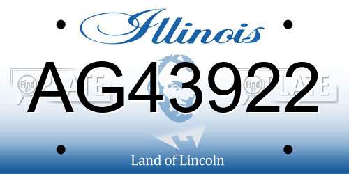 AG43922 Illinois License Plate