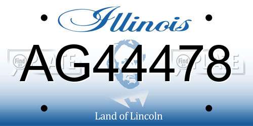 AG44478 Illinois License Plate