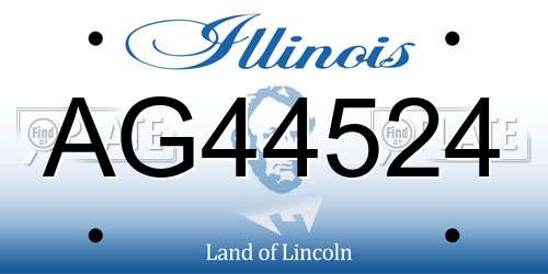 AG44524 Illinois License Plate