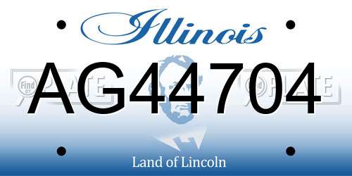 AG44704 Illinois License Plate