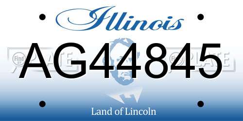 AG44845 Illinois License Plate