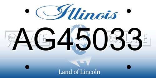 AG45033 Illinois License Plate