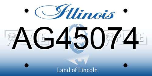 AG45074 Illinois License Plate