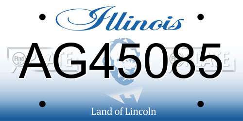 AG45085 Illinois License Plate