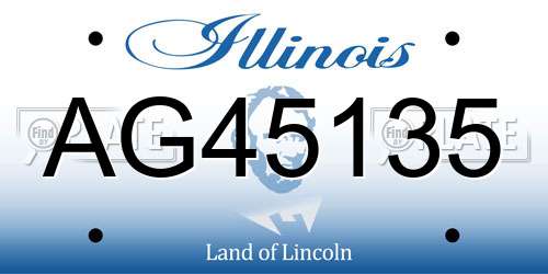 AG45135 Illinois License Plate