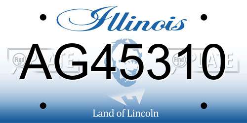 AG45310 Illinois License Plate