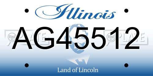 AG45512 Illinois License Plate