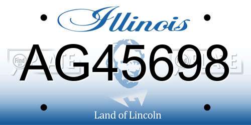 AG45698 Illinois License Plate