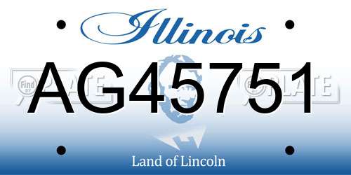 AG45751 Illinois License Plate