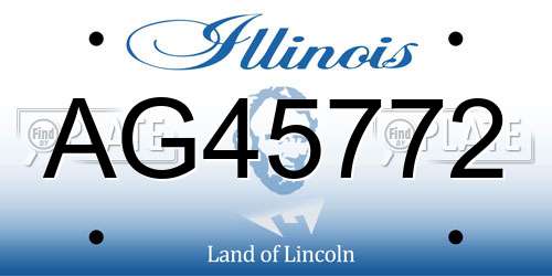 AG45772 Illinois License Plate