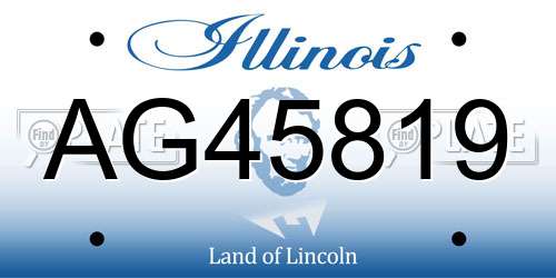 AG45819 Illinois License Plate