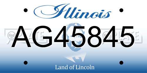 AG45845 Illinois License Plate