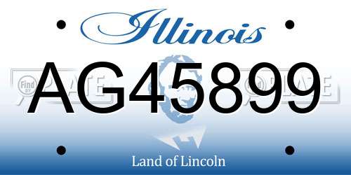 AG45899 Illinois License Plate