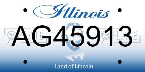 AG45913 Illinois License Plate