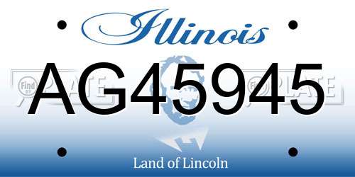 AG45945 Illinois License Plate