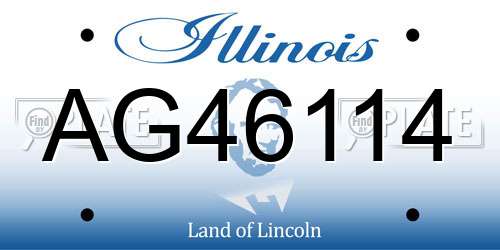 AG46114 Illinois License Plate