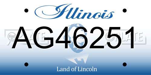 AG46251 Illinois License Plate